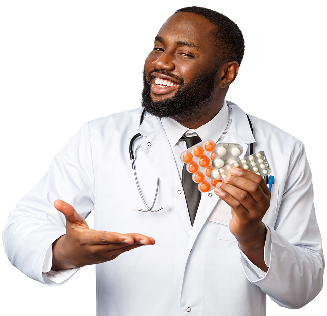 Médecin tenant des médicaments
